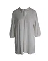 Reformation Crinkle V-neck Tunic Mini Dress In White Organic Cotton In White
