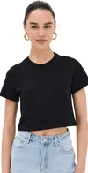 REFORMATION CROPPED CLASSIC CREW TEE BLACK