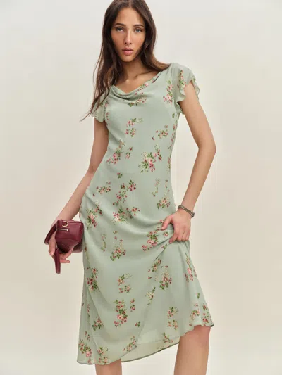 Reformation Crosby Dress In Vert