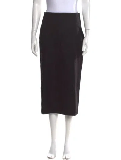 Pre-owned Reformation Cutout Accent Midi Length Skirt In Black