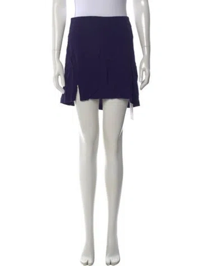Pre-owned Reformation Cutout Accent Mini Skirt In Blue