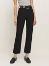 Reformation Cynthia High Rise Straight Cropped Jeans In Black