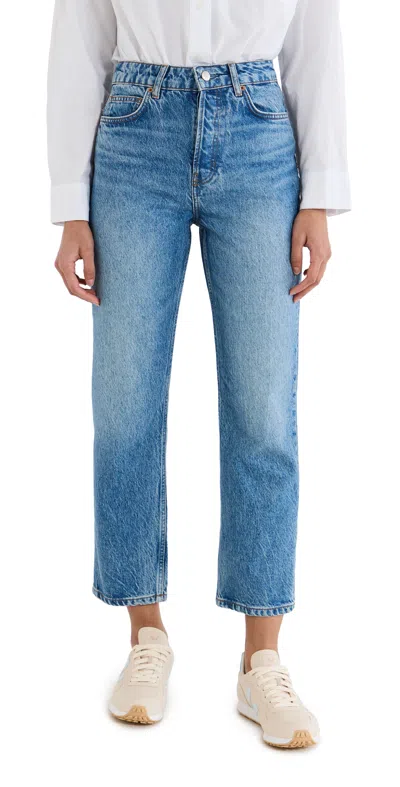 Reformation Cynthia High Rise Straight Cropped Jeans In Colorado