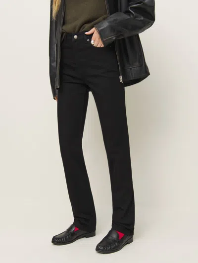 Reformation Cynthia High Rise Straight Jeans In Black