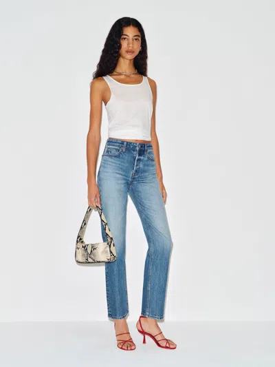 Reformation Cynthia High Rise Straight Jeans Blue Denim 32