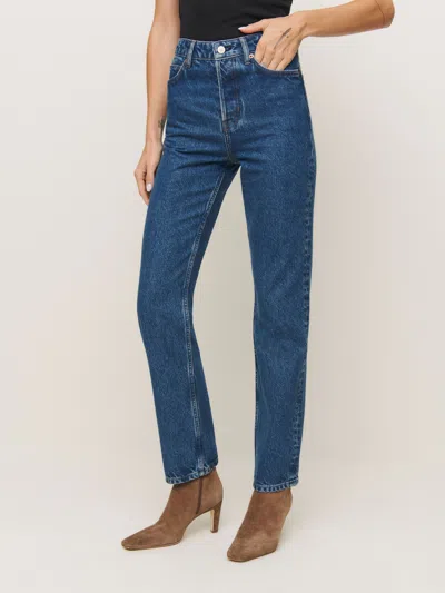 Reformation Cynthia High Rise Straight Jeans In Cleary