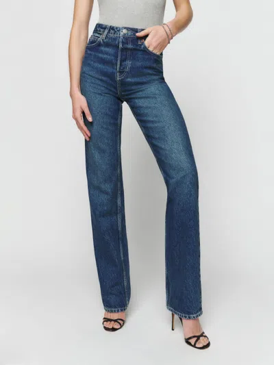 Reformation Cynthia High Rise Straight Jeans In Lanier