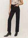 Reformation Cynthia High Rise Straight Long Jeans In Black
