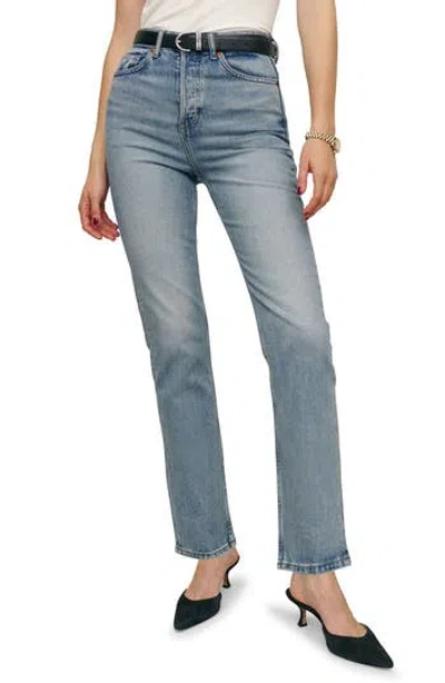 Reformation Cynthia Stretch High Rise Straight Jeans In Fortuna