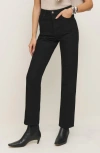 Reformation Cynthia High Waist Straight Leg Jeans In Black