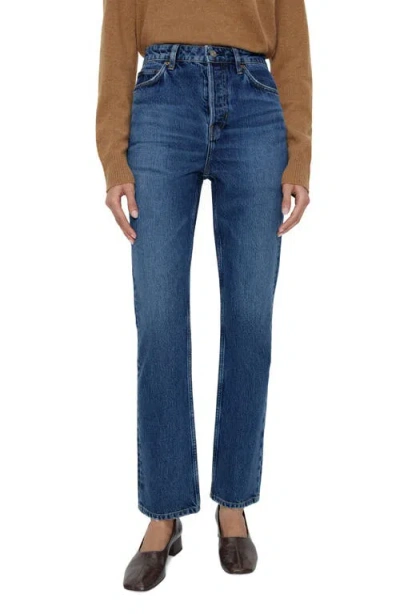 Reformation Cynthia High Waist Straight Leg Jeans In Blue