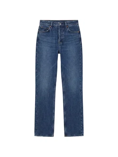 Reformation Cynthia Straight-leg Jeans In Blue
