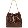 Reformation Dahlia Leather Tote In Orange