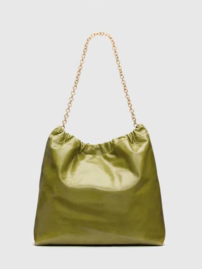 Reformation Dahlia Tote Bag Apple Green Leather