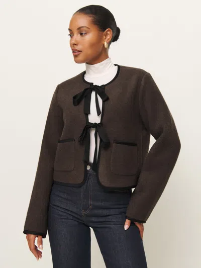 Reformation Daisy Cropped Jacket In Nutella