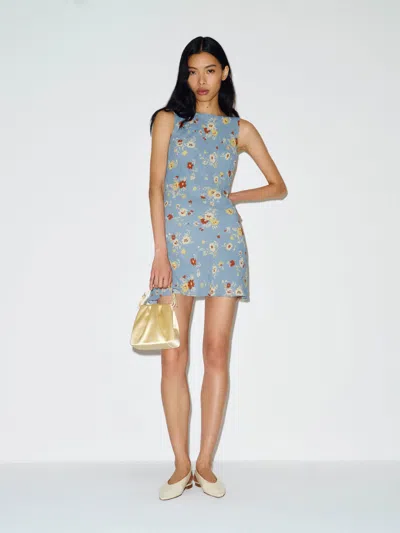 Reformation Dale Dress Blue Xs