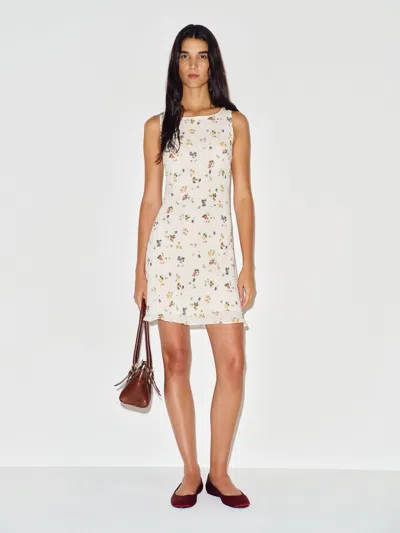 Reformation Dale Dress Ivory Large In Multi
