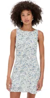 Reformation Dale Sleeveless Boat-neck Mini Dress In Blue