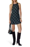 Reformation Womens Dale Plaid-check Woven Mini Dress Slate Plaid In Blue