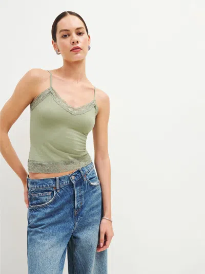 Reformation Dalton Knit Tank In Artichoke