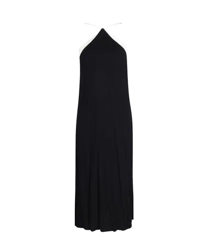 Reformation Damaris Dress In Black And Ivory Viscose