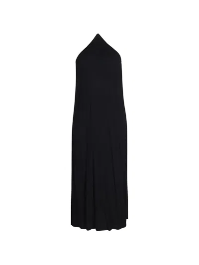 Pre-owned Reformation Damaris Halterneck Midi Dress In Black
