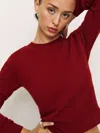 Reformation Dana Cashmere Crew Sweater In Crimson