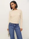 Reformation Dana Cashmere Crew Sweater In Eco Beige