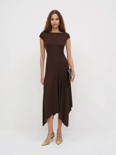 Reformation Danica Knit Dress Brown Xs