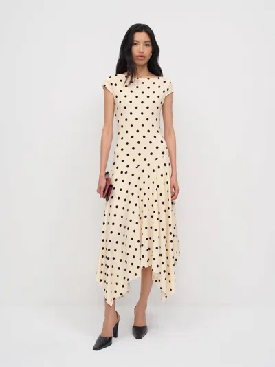 Reformation Danica Knit Dress Natural Small In Nude