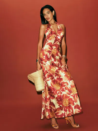 Reformation Daniela Silk Dress In Transparent