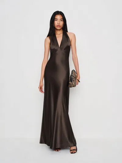 Reformation Daniela Silk Dress In Black