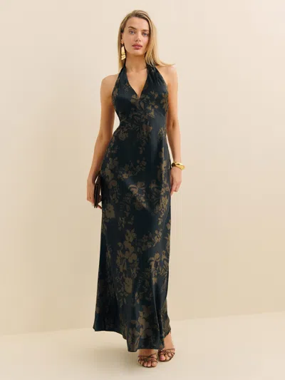 Reformation Daniela Silk Dress In Night Garden