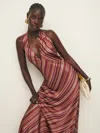 Reformation Daniela Silk Dress In Rio Stripe