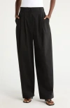 Reformation Danielle Pleated Wide Leg Pants In Black