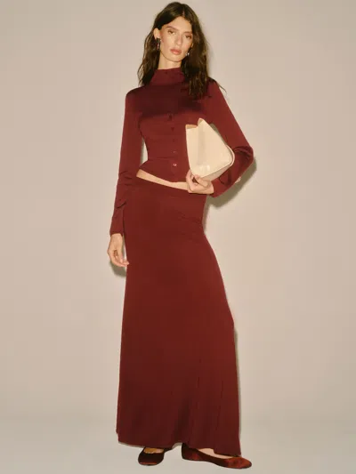 Reformation Danielle Regenerative Merino Skirt Red Large