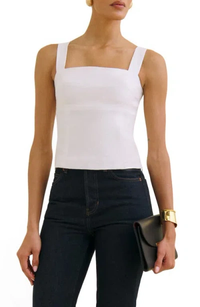 Reformation Darci Linen Tank In White