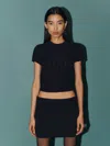 Reformation Darcy Cashmere Tee In Black