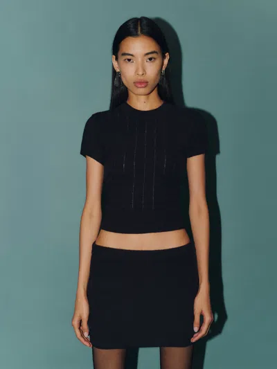 Reformation Darcy Cashmere Tee In Black