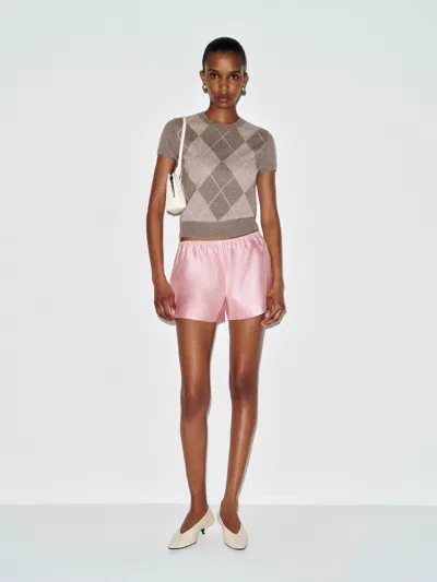 Reformation Darcy Cashmere T-shirt Brown Xs In Gray