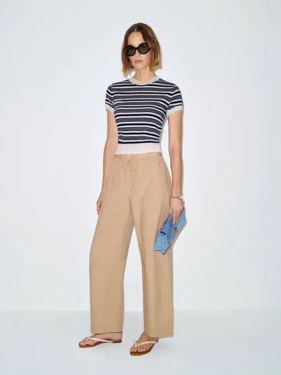 Reformation Darcy Cashmere T-shirt Ivory Xs In Blue