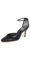 Reformation Daria Heeled Pumps Black Snake In Black Snake