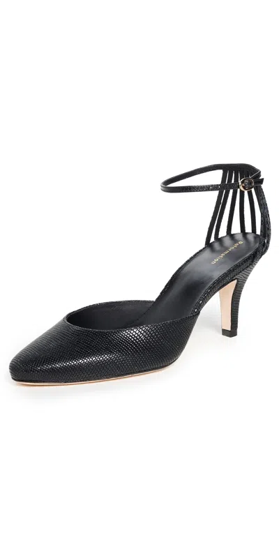 Reformation Daria Heeled Pumps Black Snake