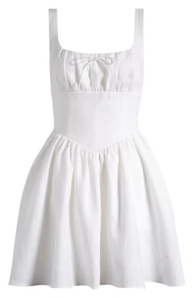 Reformation Daria Linen Corset Minidress In White