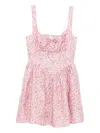 Reformation Daria Linen Sleeveless Basque-waist A-line Mini Dress In Pink