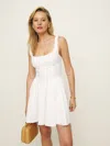 Reformation Delia Linen Dress In White