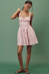 Reformation Daria Linen Sleeveless Basque-waist A-line Mini Dress