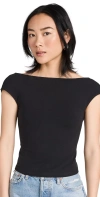 REFORMATION DARRA KNIT TOP BLACK