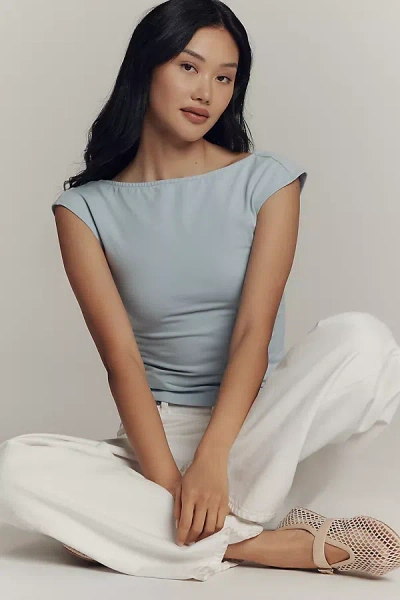 Reformation Darra Knit Top In Blue