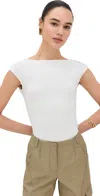 REFORMATION DARRA KNIT TOP IVORY